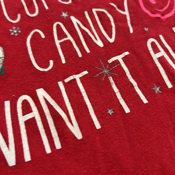 Children’s Place Girls 7/8 Christmas Shirt Red - Picture 4 of 4